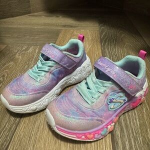 Skechers Kids' Glittery Pink and Purple Sneakers
